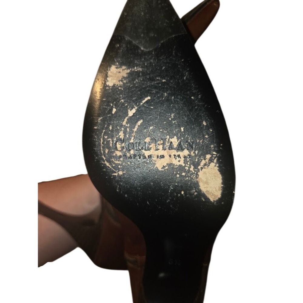 Cole Haan Brown Leather Pointed Toe Kitten Heel  Boots‎ Womens 6.5 B - Picture 6 of 6